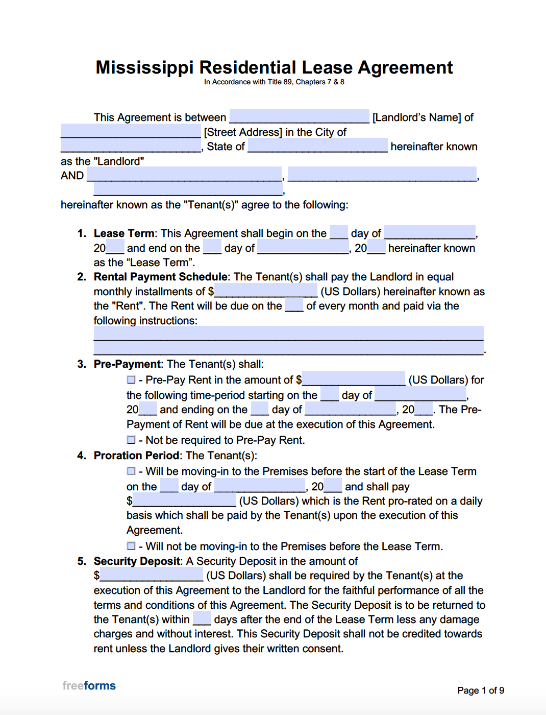 free-mississippi-rental-lease-agreement-templates-pdf-word-free
